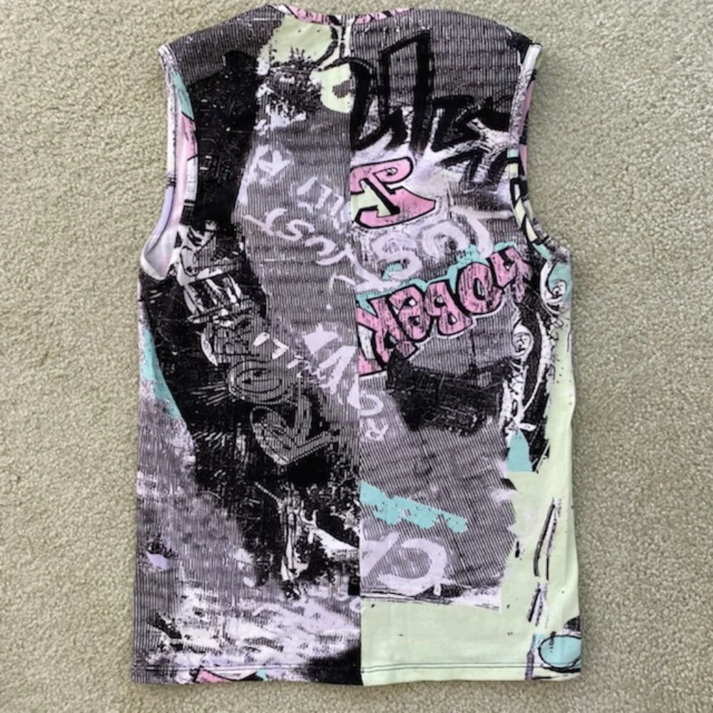 Just Cavalli Graphic Sleeveless Top, Size S - Picture 3 of 5